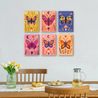 Coffret “Papillions” – 6 peintures par numéro