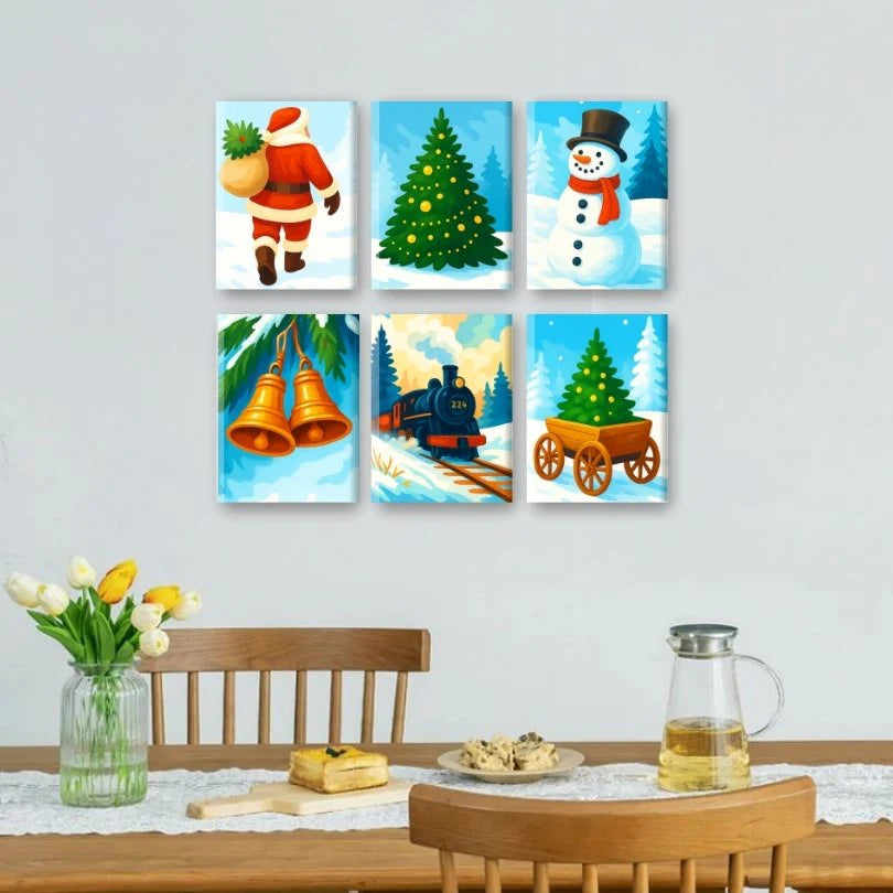 Peintures par numéro Noël sous la neige en décoration murale – pour un Noël magique – Maison Artsen