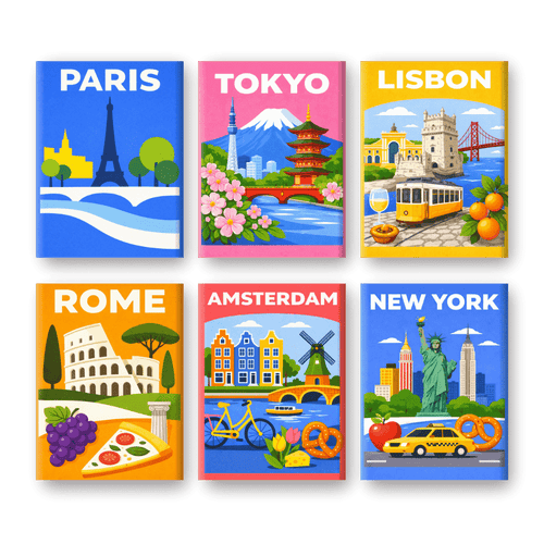 Coffret “Capitales Colorées” – 6 peintures par numéro