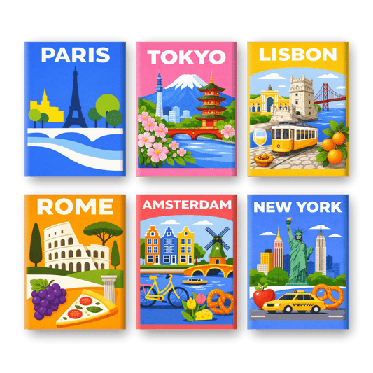 Coffret “Capitales Colorées” – 6 peintures par numéro