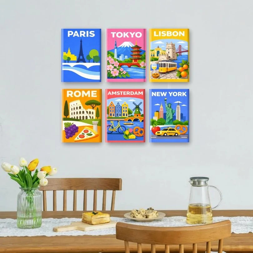 Peintures par numéro Capitales Colorées en décoration murale – inspiré des grandes capitales du monde – Maison Artsen