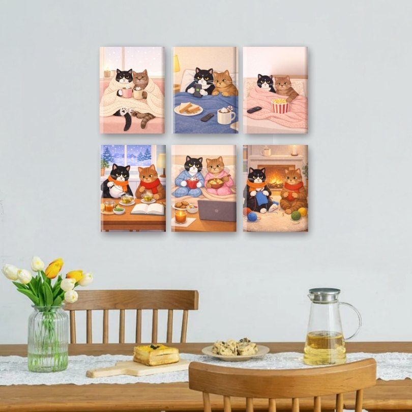 Coffret “Chats Cozy” – 6 peintures par numéro
