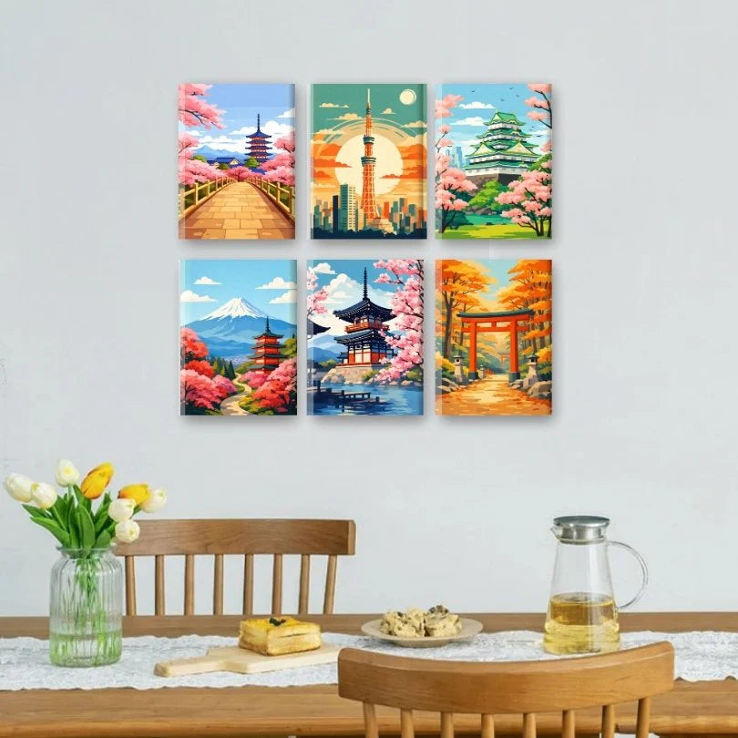 Peintures par numéro Japon en décoration murale – entre paysages et scènes urbaines – Maison Artsen