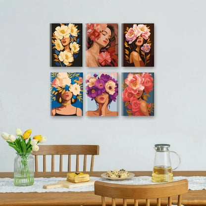 Coffret “Femmes Fleuries” – 6 peintures par numéro