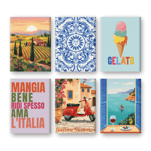 Coffret “Univers Italiens” – 6 peintures par numéro