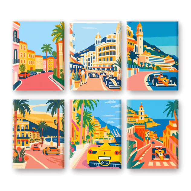 Coffret “French Riviera” – 6 peintures par numéro