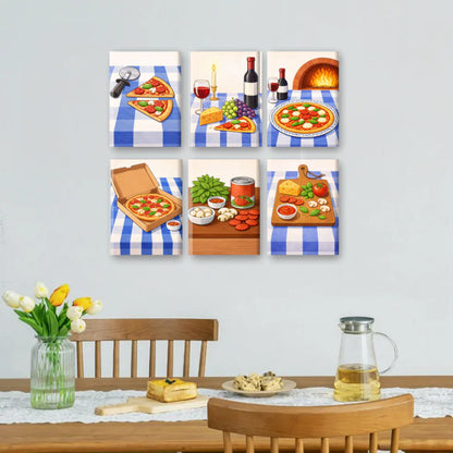 Coffret “Soirée Pizza” – 6 peintures par numéro