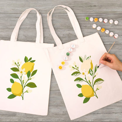 Tote bag à peindre par numéro Branche de Citrons, vue 3, Maison Artsen