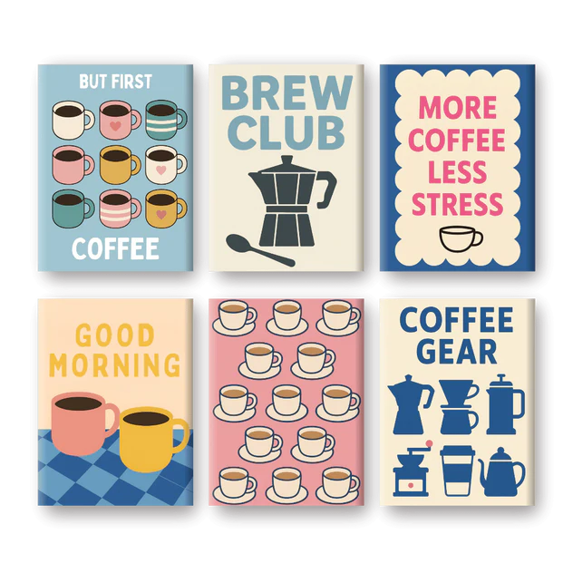 Coffret 6 peintures par numéro Coffee First – pour les amoureux du café – Maison Artsen