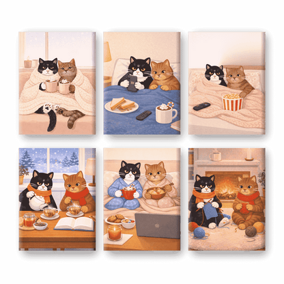 Coffret “Chats Cozy” – 6 peintures par numéro