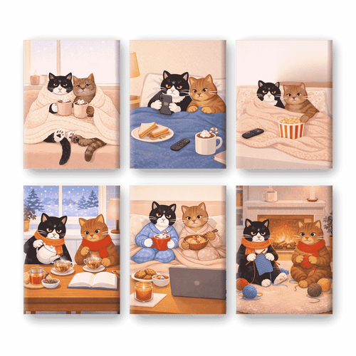 Coffret “Chats Cozy” – 6 peintures par numéro