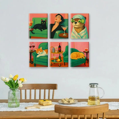 Coffret “Chilling at home” – 6 peintures par numéro