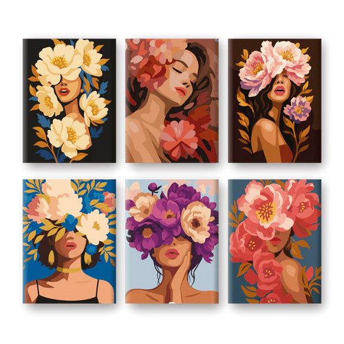 Coffret “Femmes Fleuries” – 6 peintures par numéro
