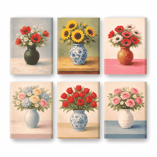 Coffret “Bouquets Floraux” – 6 peintures par numéro