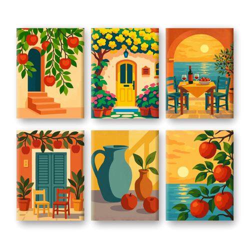 Coffret “Moments Italiens” – 6 peintures par numéro