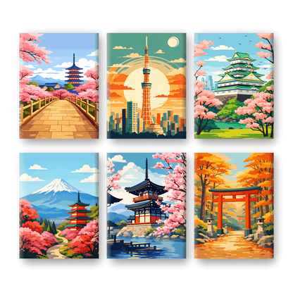 Coffret “Japon” – 6 peintures par numéro