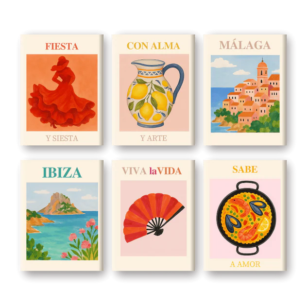 Coffret “Espagne & Cie” – 6 peintures par numéro