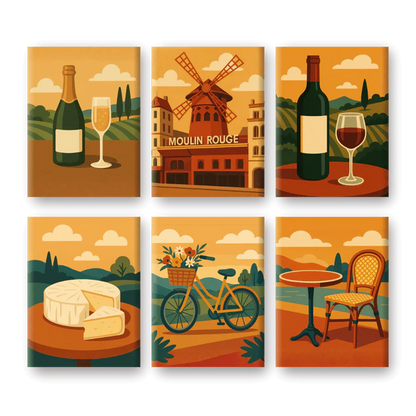 Coffret “Simplement la France” – 6 peintures par numéro