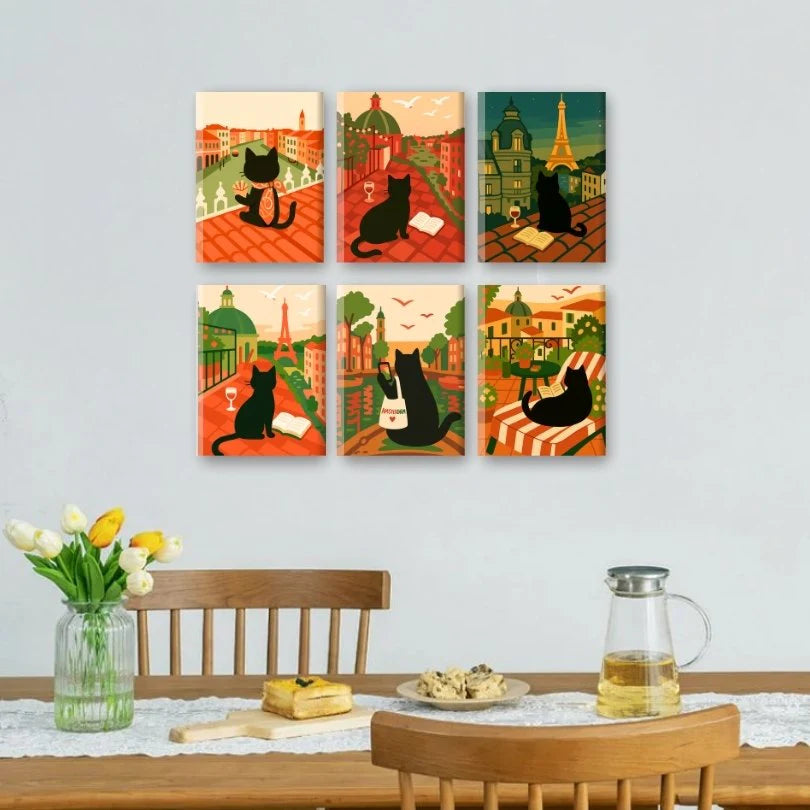 Peintures par numéro Le Chaton Voyageur en décoration murale – sur le thème des animaux – Maison Artsen