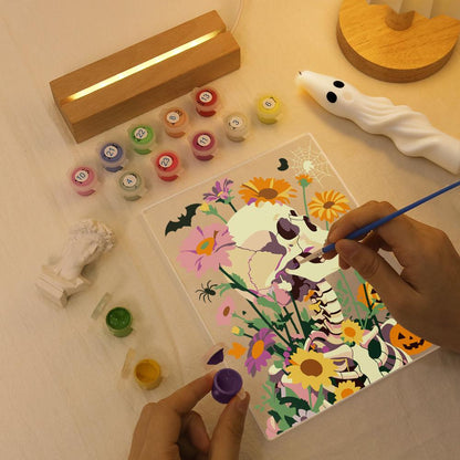 Lampe à peindre par numéro Crâne en Fleurs, vue 5, Maison Artsen