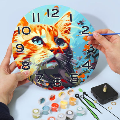 Horloge à peindre par numéro Chat Roux, vue 7, Maison Artsen