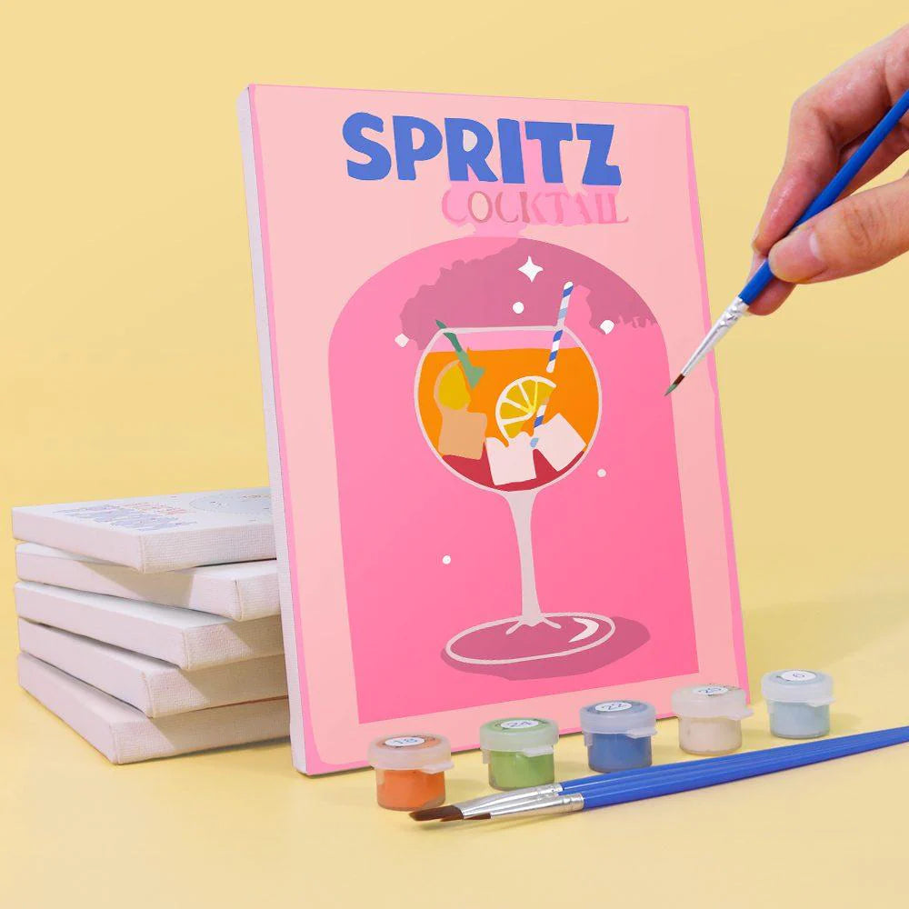 Peinture par numéro Cocktails Colorés – détail toile – Maison Artsen