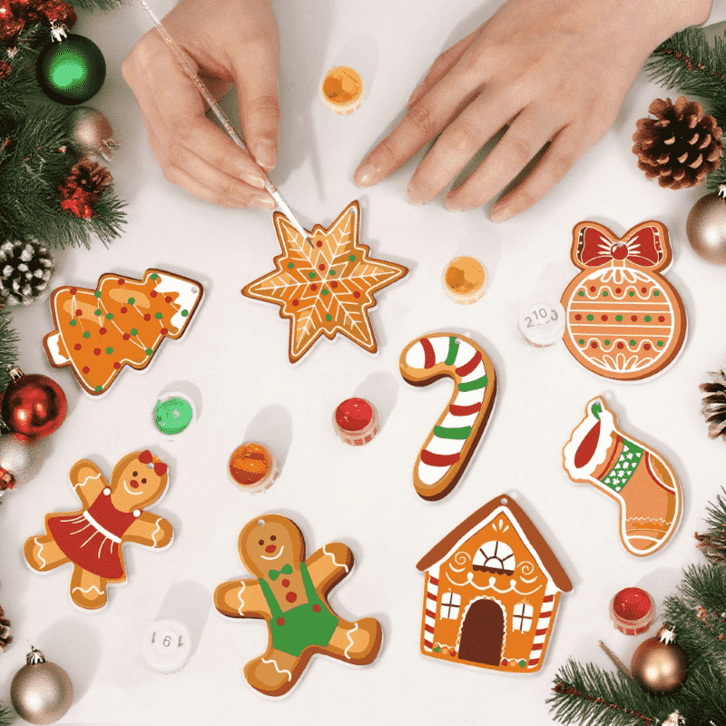 Suspensions de Noël à peindre par numéro Pain d'Épices, vue 3, Maison Artsen