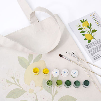 Tote bag à peindre par numéro Branche de Citrons, vue 6, Maison Artsen