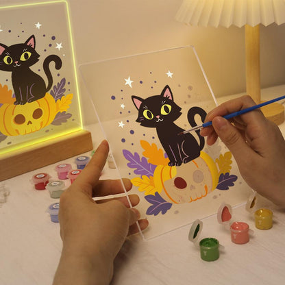 Lampe à peindre par numéro Chat sur sa Citrouille, vue 6, Maison Artsen