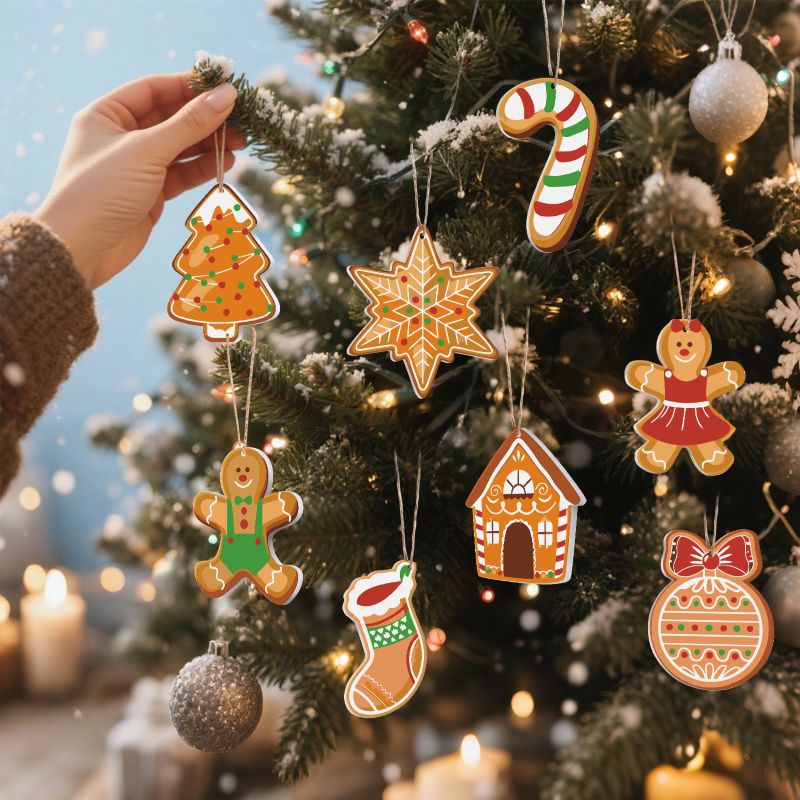 Suspensions de Noël à peindre par numéro Pain d'Épices, vue 2, Maison Artsen
