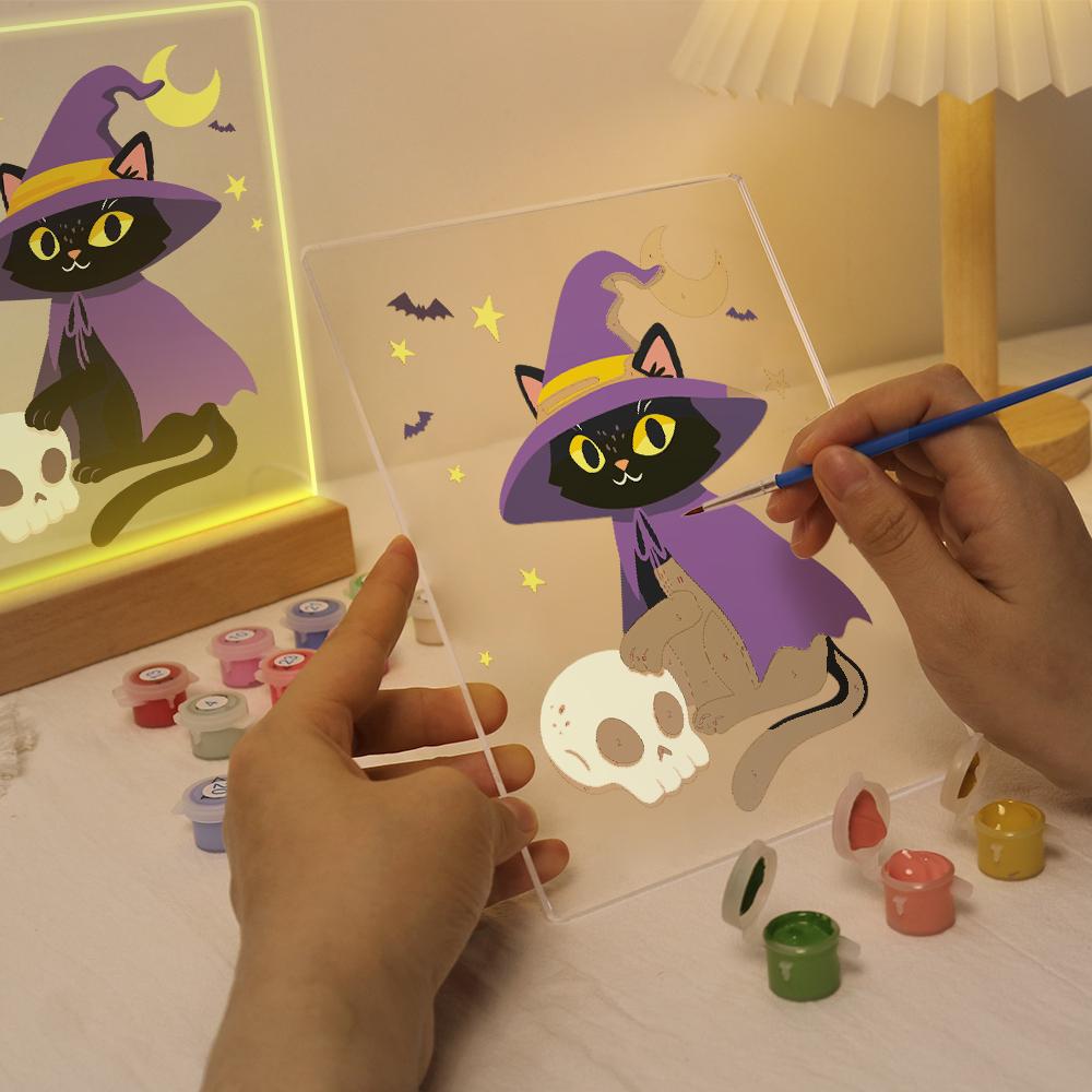 Lampe à peindre par numéro Chat Sorcier, vue 7, Maison Artsen
