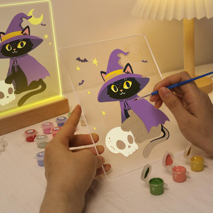 Lampe à peindre par numéro Chat Sorcier, vue 7, Maison Artsen