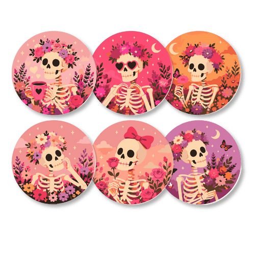 Sets de table à peindre par numéro Squelettes en Fleurs, Maison Artsen