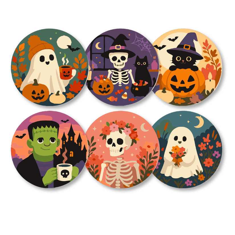 Sets de table à peindre par numéro Nuit d'Halloween, Maison Artsen