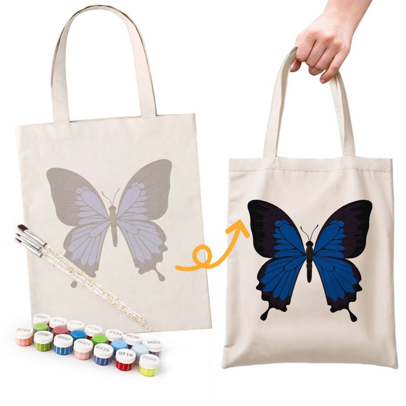 Tote bag à peindre par numéro Ailes de Papillon, vue 8, Maison Artsen