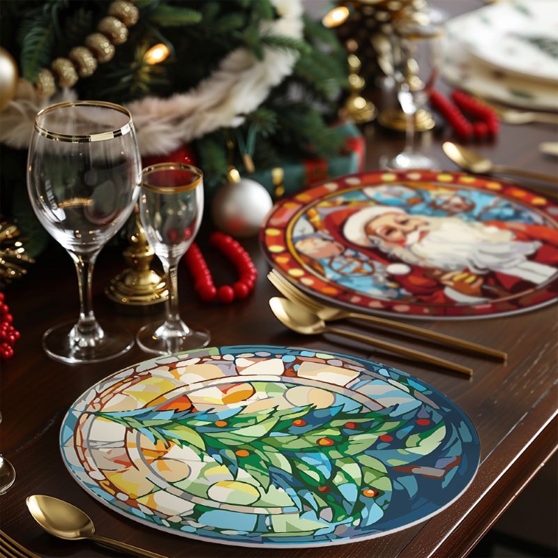 Sets de table à peindre par numéro Noël en Vitrail, vue 4, Maison Artsen