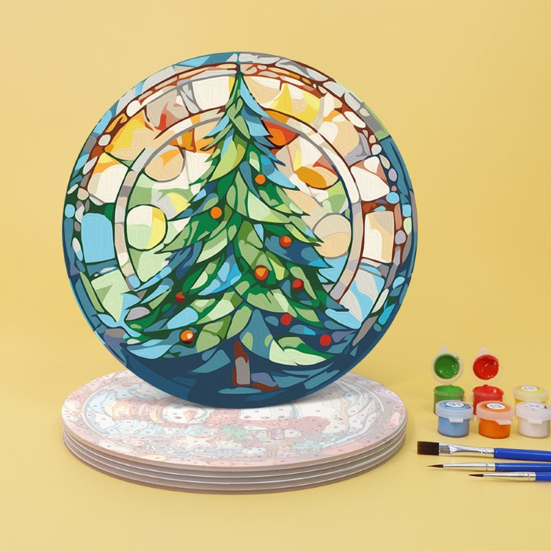 Sets de table à peindre par numéro Noël en Vitrail, vue 9, Maison Artsen