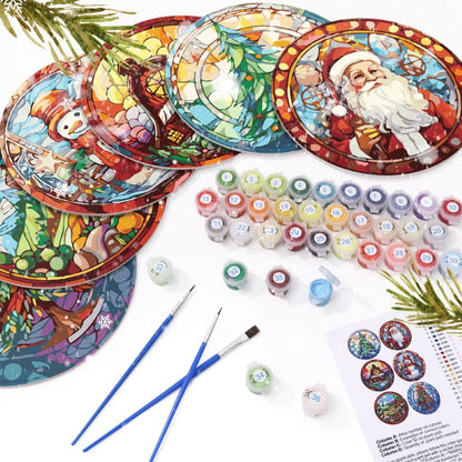 Sets de table à peindre par numéro Noël en Vitrail, vue 8, Maison Artsen