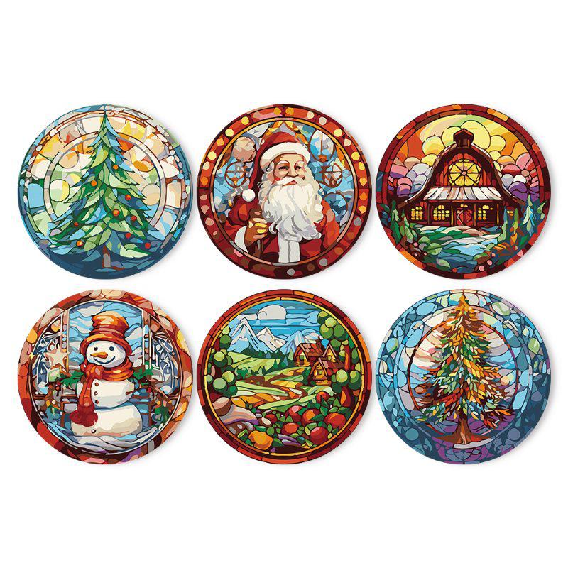 Sets de table à peindre par numéro Noël en Vitrail, vue 2, Maison Artsen