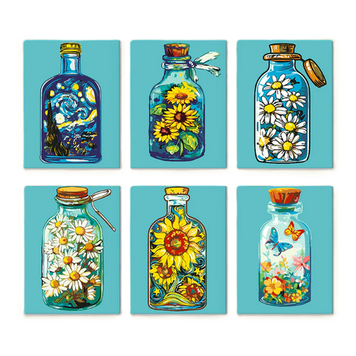 Coffret “En bouteille” – 6 peintures par numéro