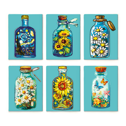 Coffret “En bouteille” – 6 peintures par numéro