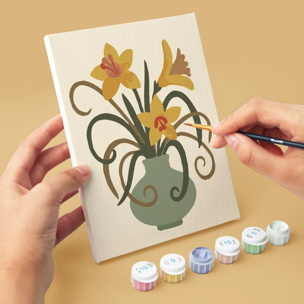 Coffret “Vase & Fleurs” – 6 peintures par numéro