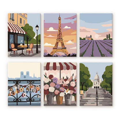 Coffret “Paris t'aimes” – 6 peintures par numéro