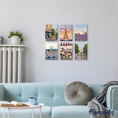 Coffret “Paris t'aimes” – 6 peintures par numéro