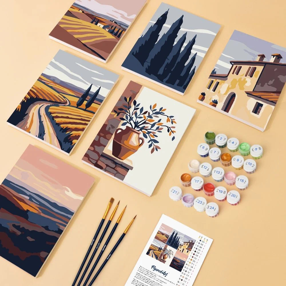 Coffret “Campagne & Calme” – 6 peintures par numéro