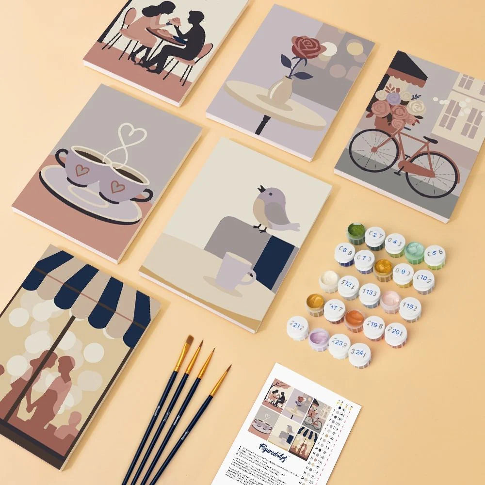 Coffret “Douce Romance” – 6 peintures par numéro