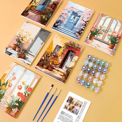 Coffret “Entrées Fleuries” – 6 peintures par numéro