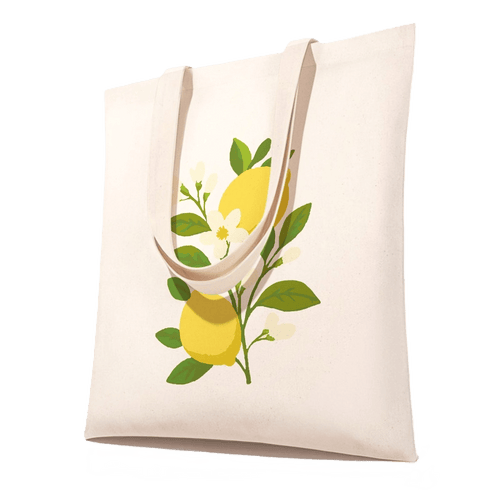 Tote bag à peindre par numéro Branche de Citrons, Maison Artsen