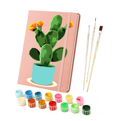 Carnet à peindre par numéro Cactus en Fleurs, Maison Artsen
