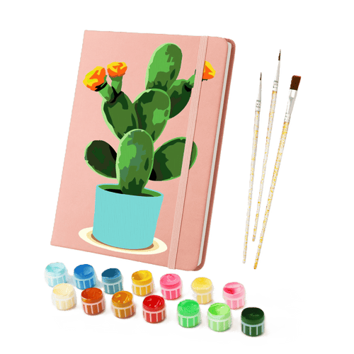 Carnet à peindre par numéro Cactus en Fleurs, Maison Artsen